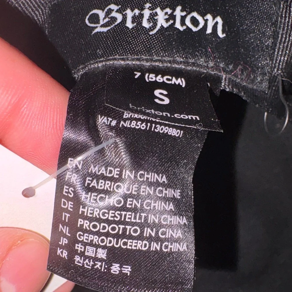 Brixton Black Wool Felt Wide Brim Fedora Hat Small 7 56cm Grosgrain Ribbon Band